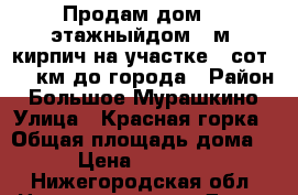 Продам дом  1-этажныйдом90 м²(кирпич)на участке15 сот.,80 км до города › Район ­ Большое Мурашкино › Улица ­ Красная горка › Общая площадь дома ­ 90 › Цена ­ 2 700 000 - Нижегородская обл. Недвижимость » Дома, коттеджи, дачи продажа   